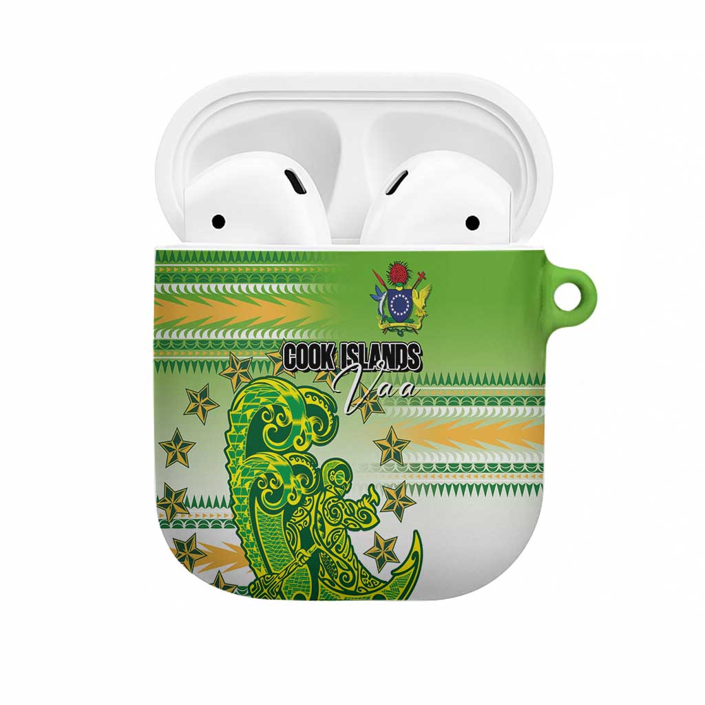 Cook Islands Va'a Race AirPods Case Te Tatau Tattoos Sporty Style Green-White Color - Polynesian Pride