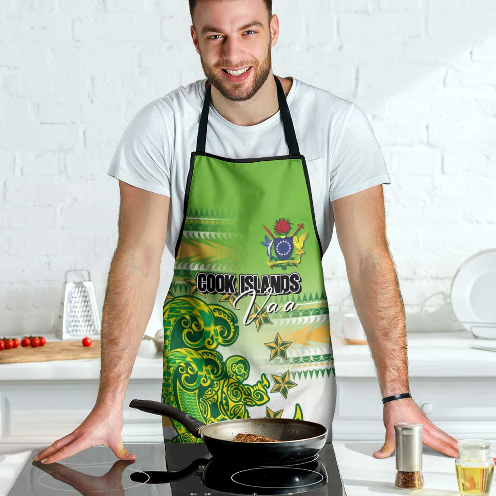 Cook Islands Va'a Race Apron Te Tatau Tattoos Sporty Style Green-White Color - Polynesian Pride