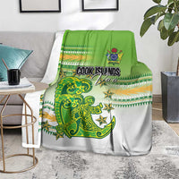 Cook Islands Va'a Race Blanket Te Tatau Tattoos Sporty Style Green-White Color - Polynesian Pride