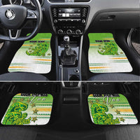 Personalised Cook Islands Va'a Race Car Mats Te Tatau Tattoos Sporty Style Green-White Color - Polynesian Pride