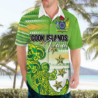 Personalised Cook Islands Va'a Race Hawaiian Shirt Te Tatau Tattoos Sporty Style Green-White Color - Polynesian Pride
