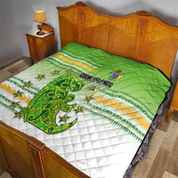 Cook Islands Va'a Race Quilt Te Tatau Tattoos Sporty Style Green-White Color - Polynesian Pride