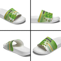 Cook Islands Va'a Race Slide Sandals Te Tatau Tattoos Sporty Style Green-White Color - Polynesian Pride
