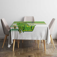 Cook Islands Va'a Race Tablecloth Te Tatau Tattoos Sporty Style Green-White Color - Polynesian Pride