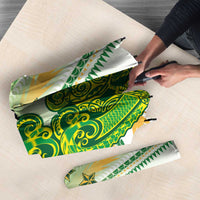 Cook Islands Va'a Race Umbrella Te Tatau Tattoos Sporty Style Green-White Color - Polynesian Pride