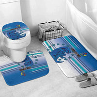 Cook Islands Va'a Race Bathroom Set Te Tatau Tattoos Sporty Style Light Blue Color - Polynesian Pride