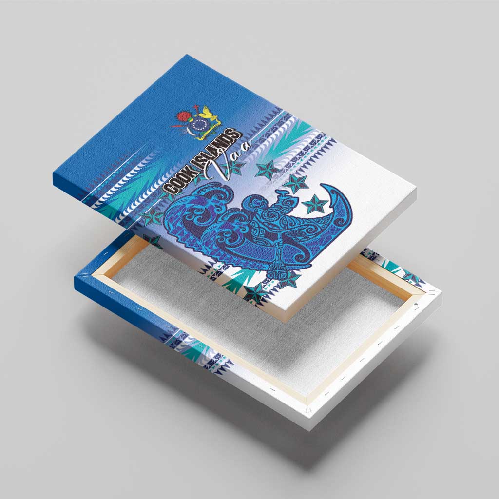 Cook Islands Va'a Race Canvas Wall Art Te Tatau Tattoos Sporty Style Light Blue Color - Polynesian Pride