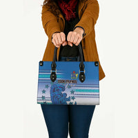 Cook Islands Va'a Race Leather Bag Te Tatau Tattoos Sporty Style Light Blue Color - Polynesian Pride