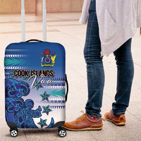 Cook Islands Va'a Race Luggage Cover Te Tatau Tattoos Sporty Style Light Blue Color - Polynesian Pride