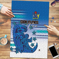 Cook Islands Va'a Race Puzzle Te Tatau Tattoos Sporty Style Light Blue Color - Polynesian Pride