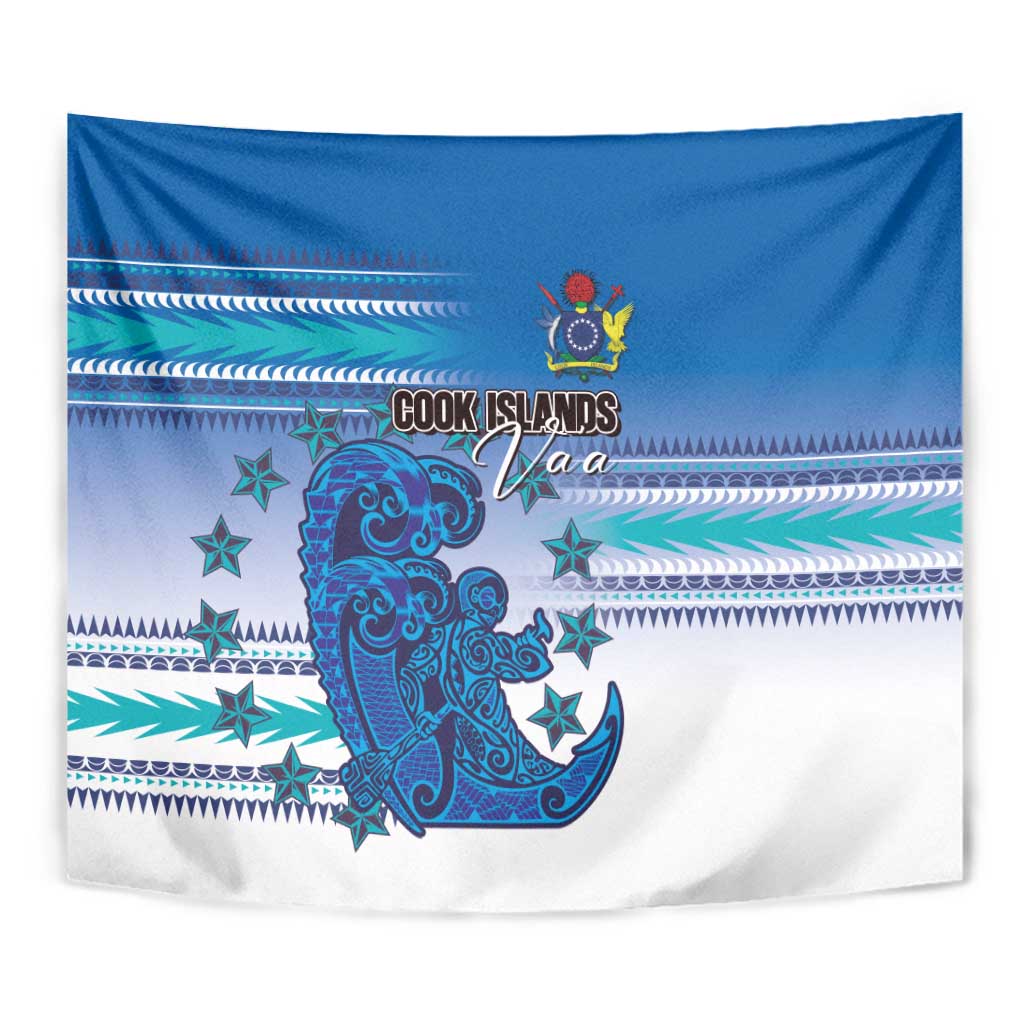 Cook Islands Va'a Race Tapestry Te Tatau Tattoos Sporty Style Light Blue Color - Polynesian Pride