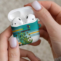 Cook Islands Va'a Race AirPods Case Te Tatau Tattoos Sporty Style Turquoise Color - Polynesian Pride