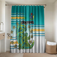 Cook Islands Va'a Race Bathroom Set Te Tatau Tattoos Sporty Style Turquoise Color - Polynesian Pride