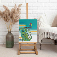 Cook Islands Va'a Race Canvas Wall Art Te Tatau Tattoos Sporty Style Turquoise Color - Polynesian Pride