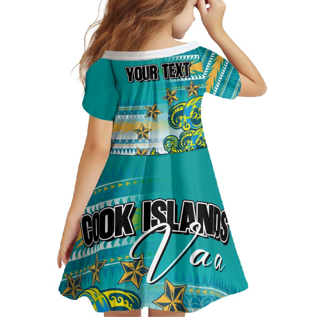 Personalised Cook Islands Va'a Race Family Matching Summer Maxi Dress and Hawaiian Shirt Te Tatau Tattoos Sporty Style Turquoise Color - Polynesian Pride