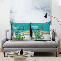 Cook Islands Va'a Race Pillow Cover Te Tatau Tattoos Sporty Style Turquoise Color - Polynesian Pride