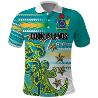Personalised Cook Islands Va'a Race Polo Shirt Te Tatau Tattoos Sporty Style Turquoise Color - Polynesian Pride