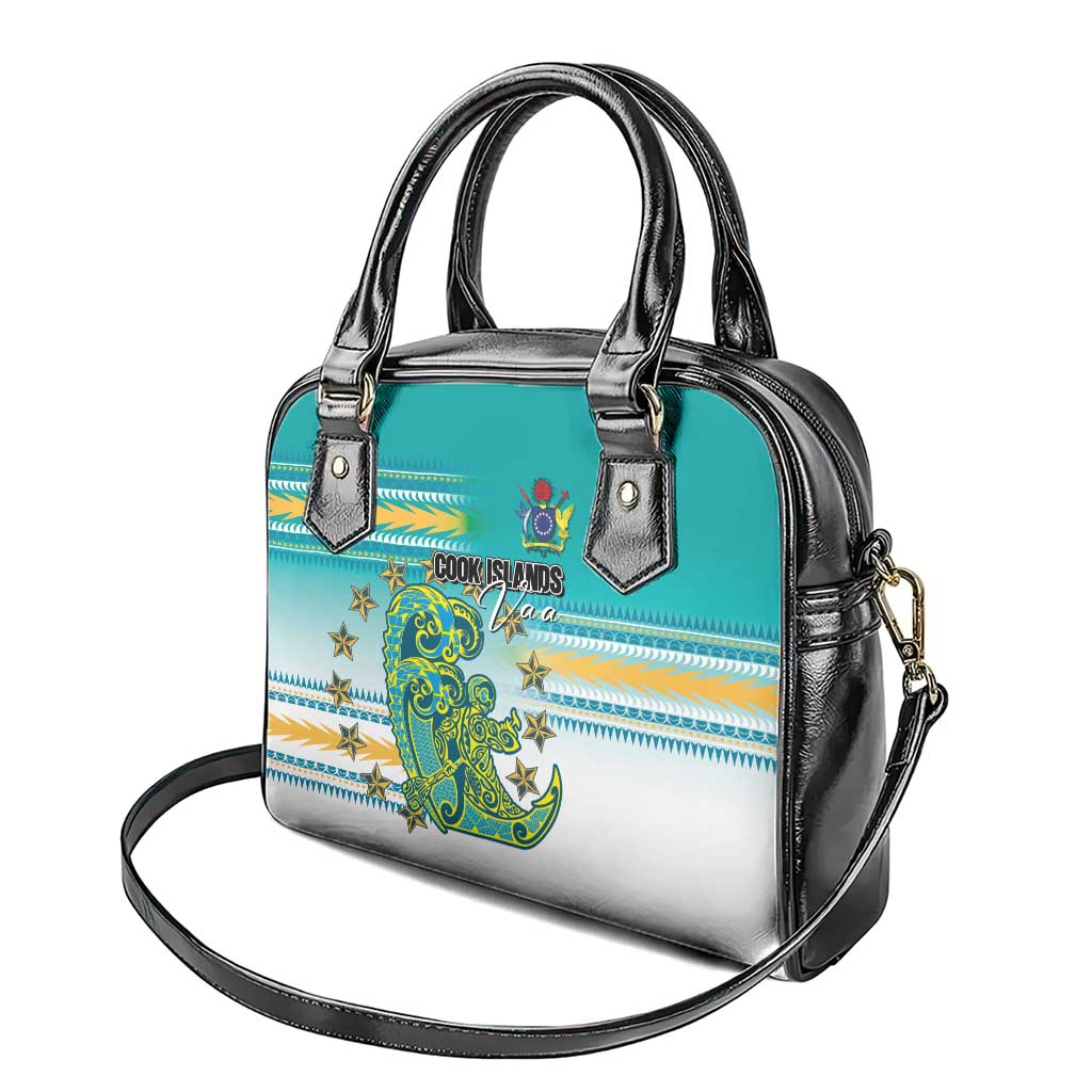 Cook Islands Va'a Race Shoulder Handbag Te Tatau Tattoos Sporty Style Turquoise Color - Polynesian Pride