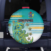 Cook Islands Va'a Race Spare Tire Cover Te Tatau Tattoos Sporty Style Turquoise Color - Polynesian Pride