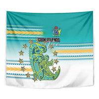Cook Islands Va'a Race Tapestry Te Tatau Tattoos Sporty Style Turquoise Color - Polynesian Pride