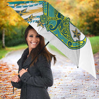 Cook Islands Va'a Race Umbrella Te Tatau Tattoos Sporty Style Turquoise Color - Polynesian Pride