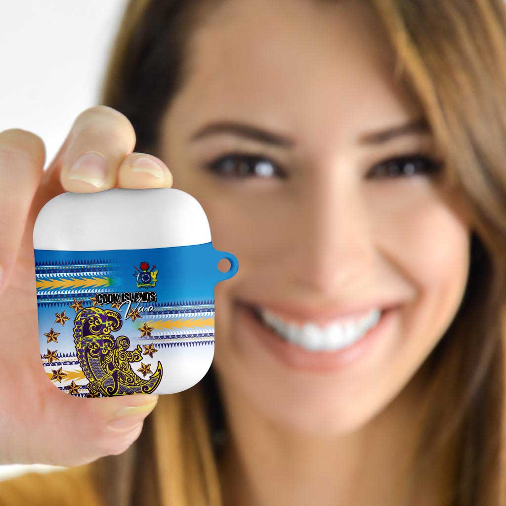 Cook Islands Va'a Race AirPods Case Te Tatau Tattoos Sporty Style Glory Blue Color - Polynesian Pride