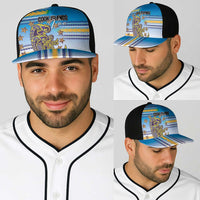 Cook Islands Va'a Race Baseball Net Cap Te Tatau Tattoos Sporty Style Glory Blue Color - Polynesian Pride