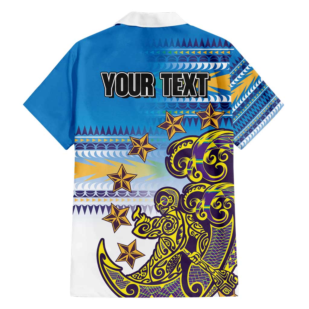 Personalised Cook Islands Va'a Race Family Matching Puletasi and Hawaiian Shirt Te Tatau Tattoos Sporty Style Glory Blue Color - Polynesian Pride