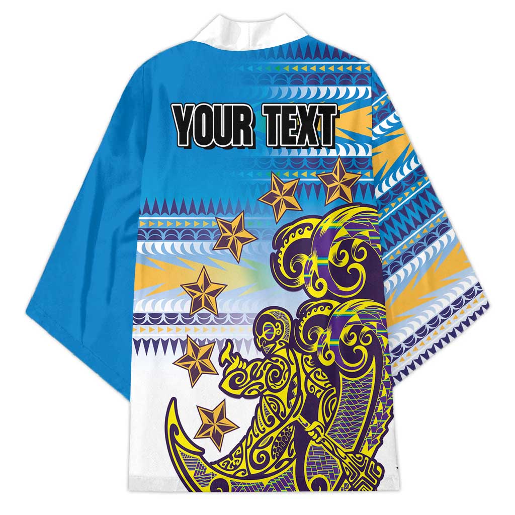 Personalised Cook Islands Va'a Race Kimono Te Tatau Tattoos Sporty Style Glory Blue Color - Polynesian Pride