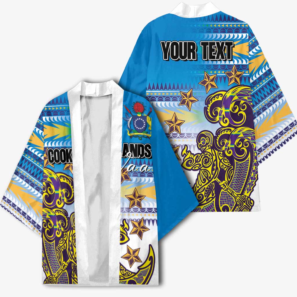 Personalised Cook Islands Va'a Race Kimono Te Tatau Tattoos Sporty Style Glory Blue Color - Polynesian Pride