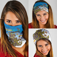 Cook Islands Va'a Race Neck Gaiter Te Tatau Tattoos Sporty Style Glory Blue Color - Polynesian Pride