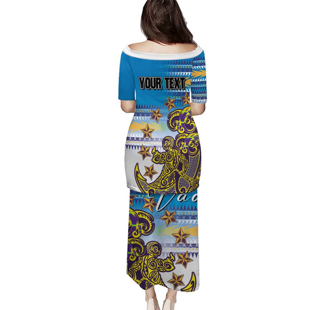 Personalised Cook Islands Va'a Race Puletasi Te Tatau Tattoos Sporty Style Glory Blue Color - Polynesian Pride