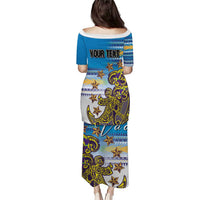 Personalised Cook Islands Va'a Race Puletasi Te Tatau Tattoos Sporty Style Glory Blue Color - Polynesian Pride