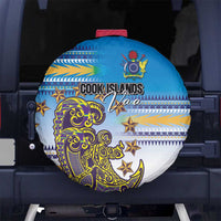 Cook Islands Va'a Race Spare Tire Cover Te Tatau Tattoos Sporty Style Glory Blue Color - Polynesian Pride