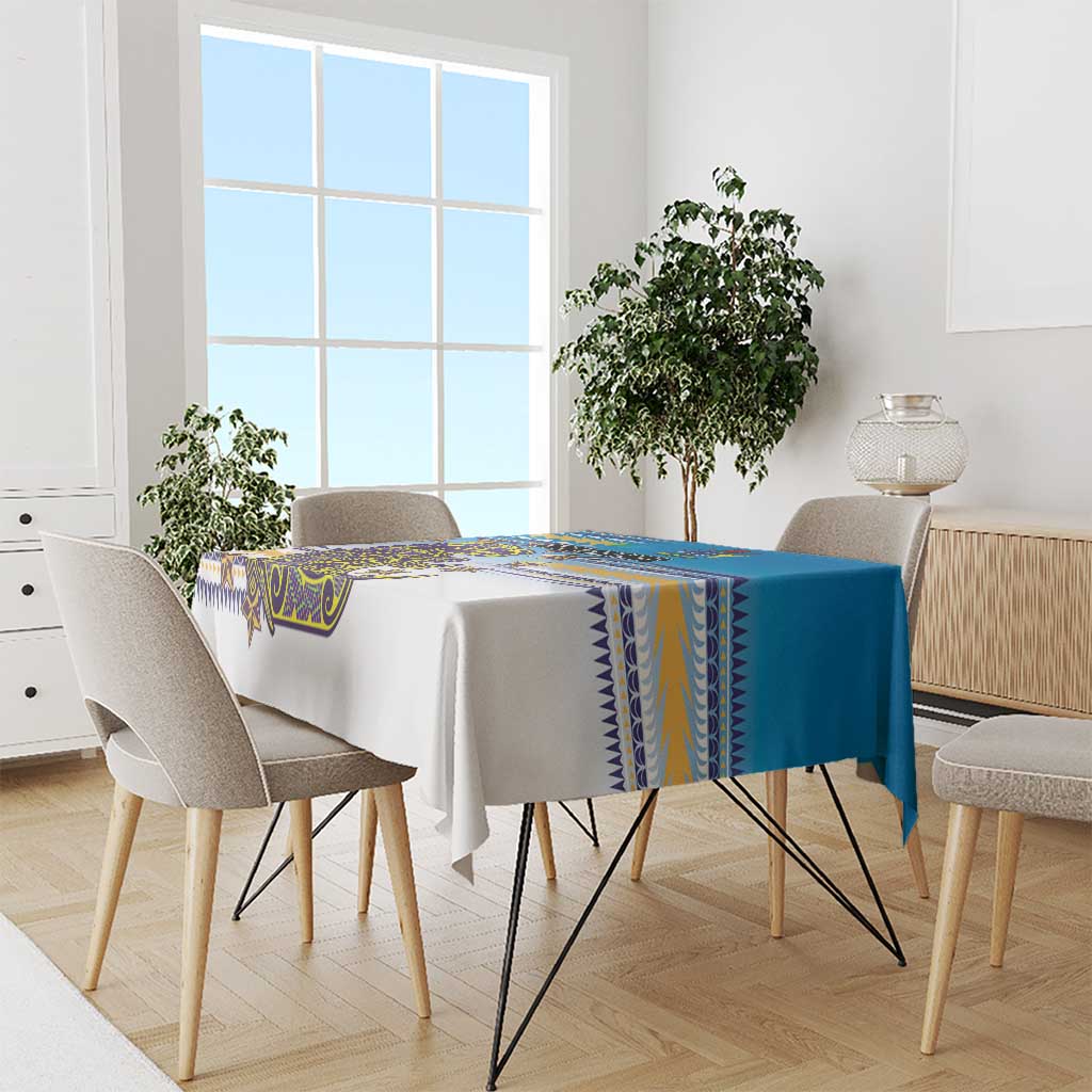 Cook Islands Va'a Race Tablecloth Te Tatau Tattoos Sporty Style Glory Blue Color - Polynesian Pride