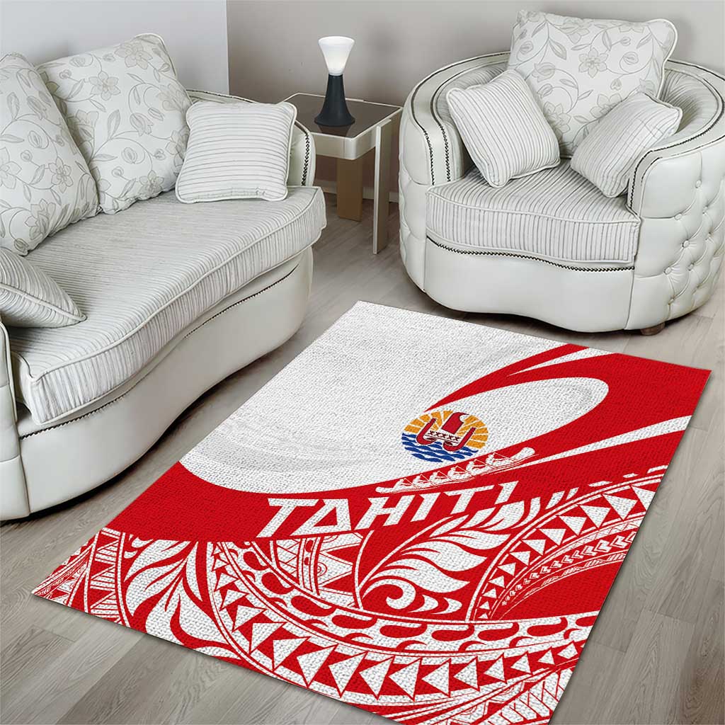 Tahiti Va'a Race Area Rug Polynesian Tattoos Sporty Style - Polynesian Pride