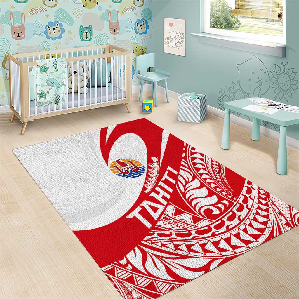 Tahiti Va'a Race Area Rug Polynesian Tattoos Sporty Style - Polynesian Pride