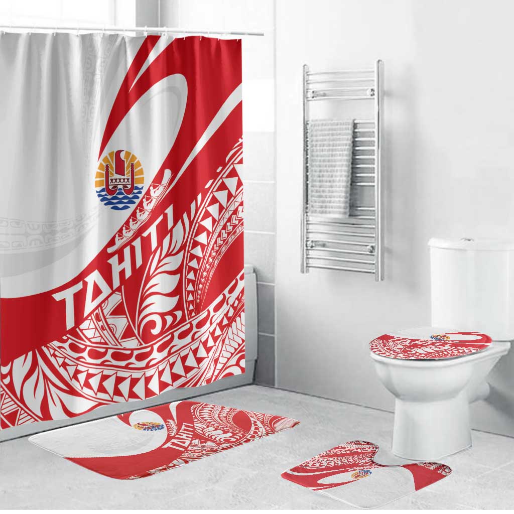 Tahiti Va'a Race Bathroom Set Polynesian Tattoos Sporty Style - Polynesian Pride