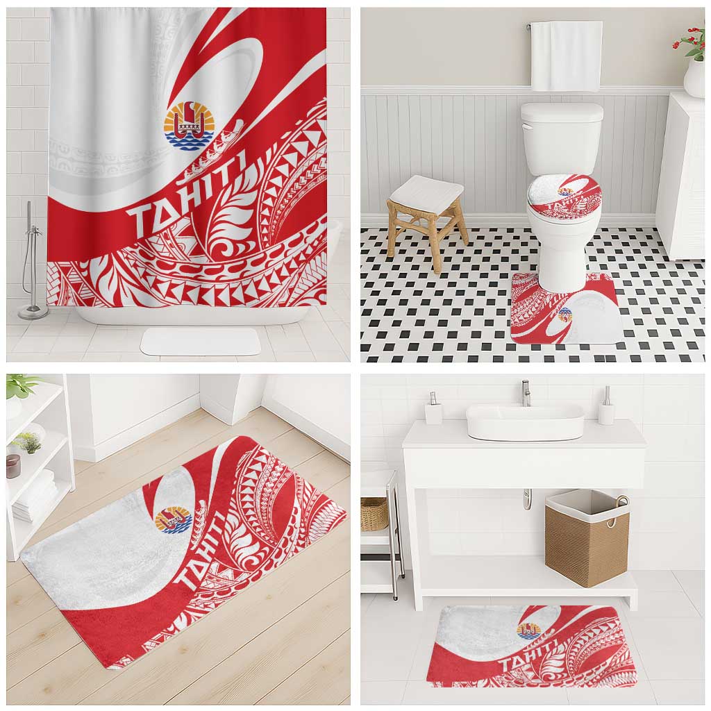Tahiti Va'a Race Bathroom Set Polynesian Tattoos Sporty Style - Polynesian Pride