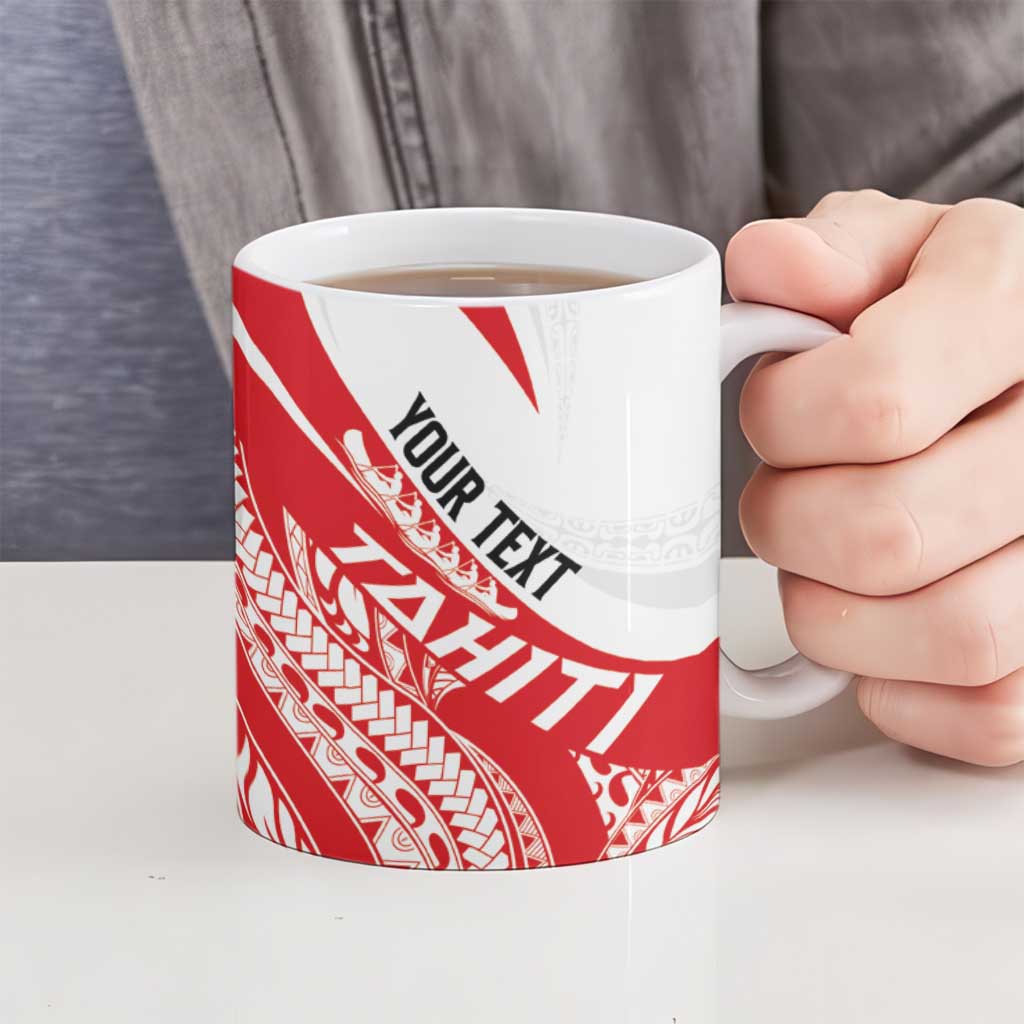 Personalised Tahiti Va'a Race Ceramic Mug Polynesian Tattoos Sporty Style - Polynesian Pride