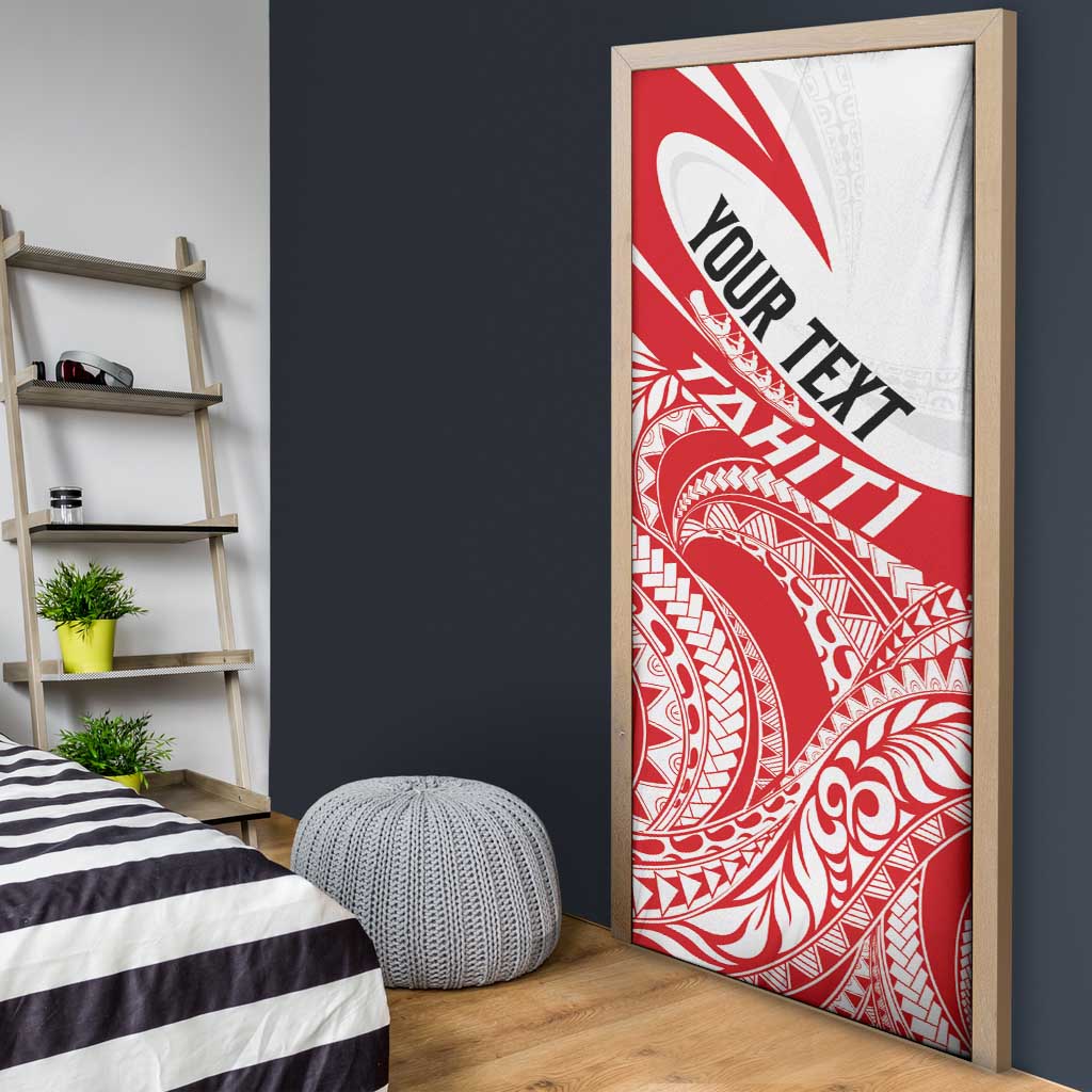 Personalised Tahiti Va'a Race Door Cover Polynesian Tattoos Sporty Style - Polynesian Pride