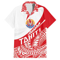 Personalised Tahiti Va'a Race Family Matching Long Sleeve Bodycon Dress and Hawaiian Shirt Polynesian Tattoos Sporty Style LT03 Dad's Shirt - Short Sleeve Red - Polynesian Pride