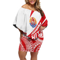 Personalised Tahiti Va'a Race Family Matching Off Shoulder Short Dress and Hawaiian Shirt Polynesian Tattoos Sporty Style - Polynesian Pride