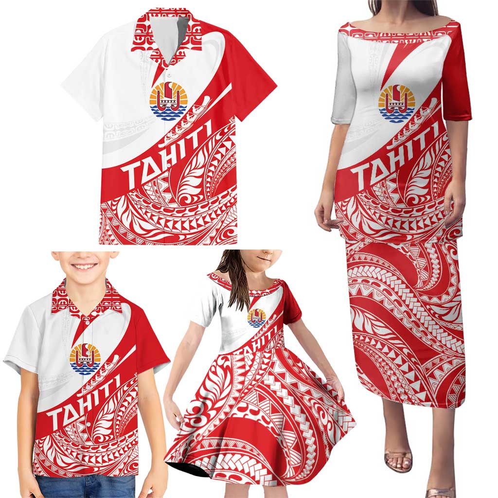 Personalised Tahiti Va'a Race Family Matching Puletasi and Hawaiian Shirt Polynesian Tattoos Sporty Style LT03 - Polynesian Pride
