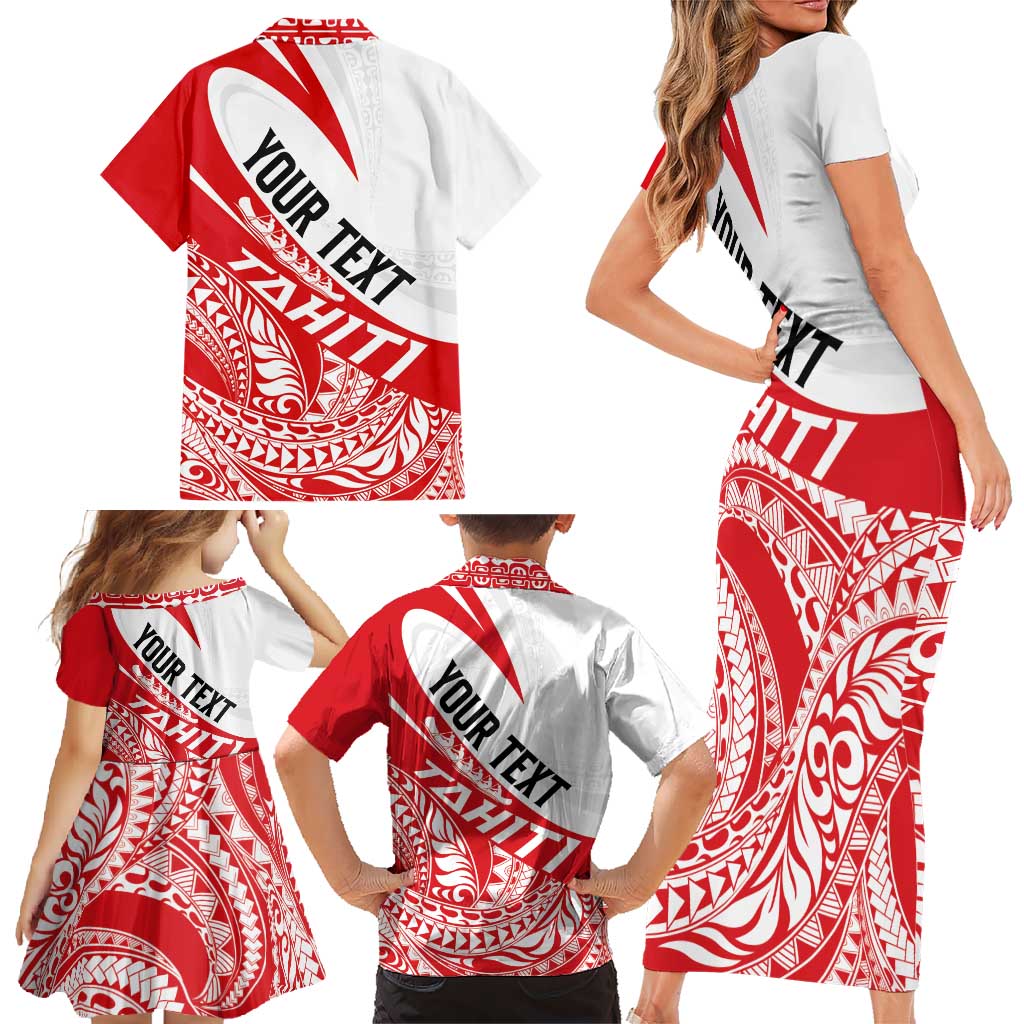 Personalised Tahiti Va'a Race Family Matching Short Sleeve Bodycon Dress and Hawaiian Shirt Polynesian Tattoos Sporty Style LT03 - Polynesian Pride