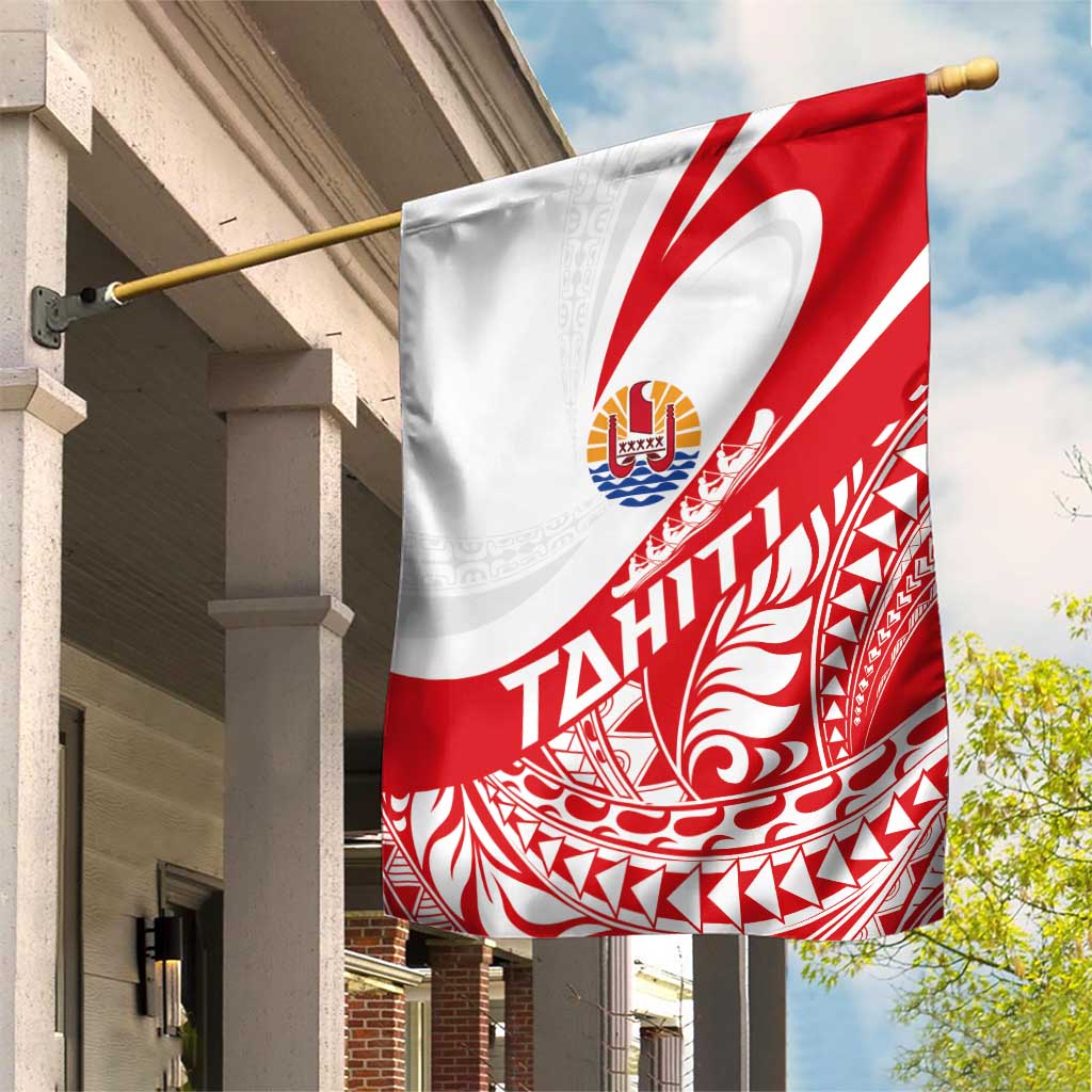 Tahiti Va'a Race Garden Flag Polynesian Tattoos Sporty Style - Polynesian Pride