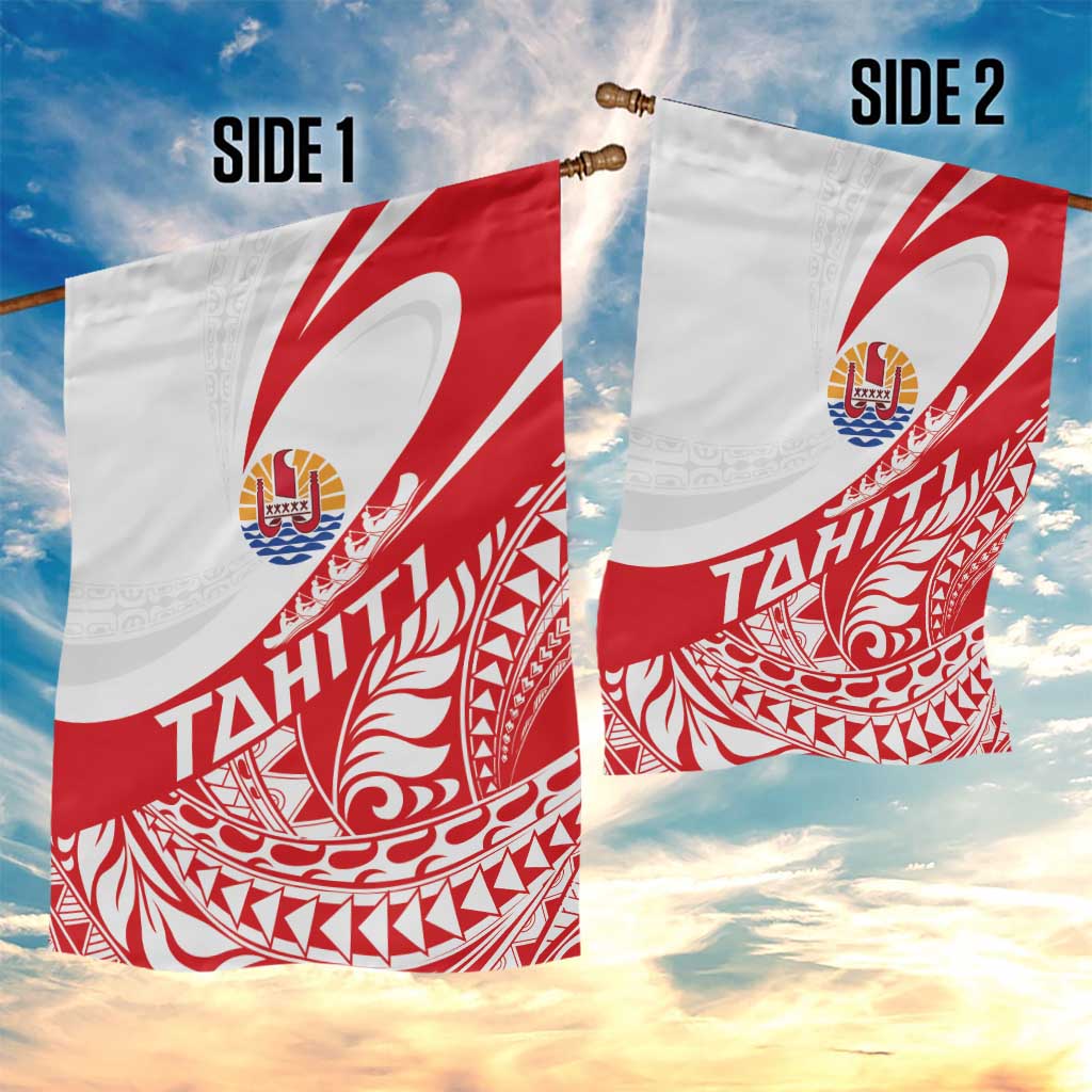 Tahiti Va'a Race Garden Flag Polynesian Tattoos Sporty Style - Polynesian Pride