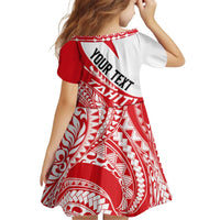 Personalised Tahiti Va'a Race Kid Short Sleeve Dress Polynesian Tattoos Sporty Style - Polynesian Pride