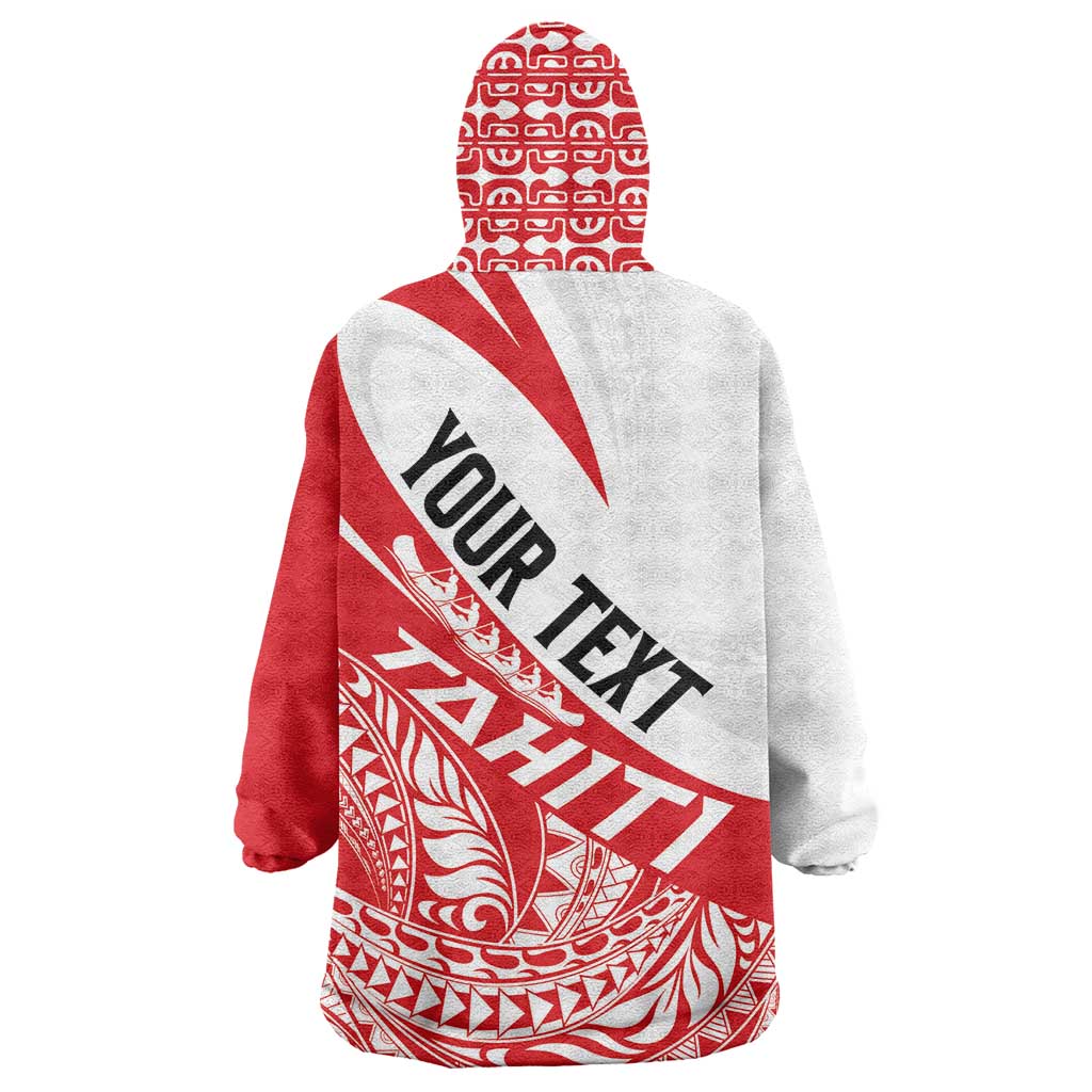 Personalised Tahiti Va'a Race Wearable Blanket Hoodie Polynesian Tattoos Sporty Style - Polynesian Pride