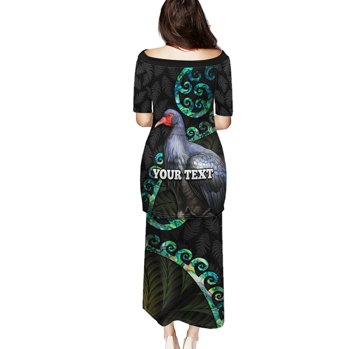 Custom Pukeko New Zealand Family Matching Puletasi Dress and Hawaiian Shirt Koru Papua Shell with Silver Fern Pattern LT03 - Polynesian Pride